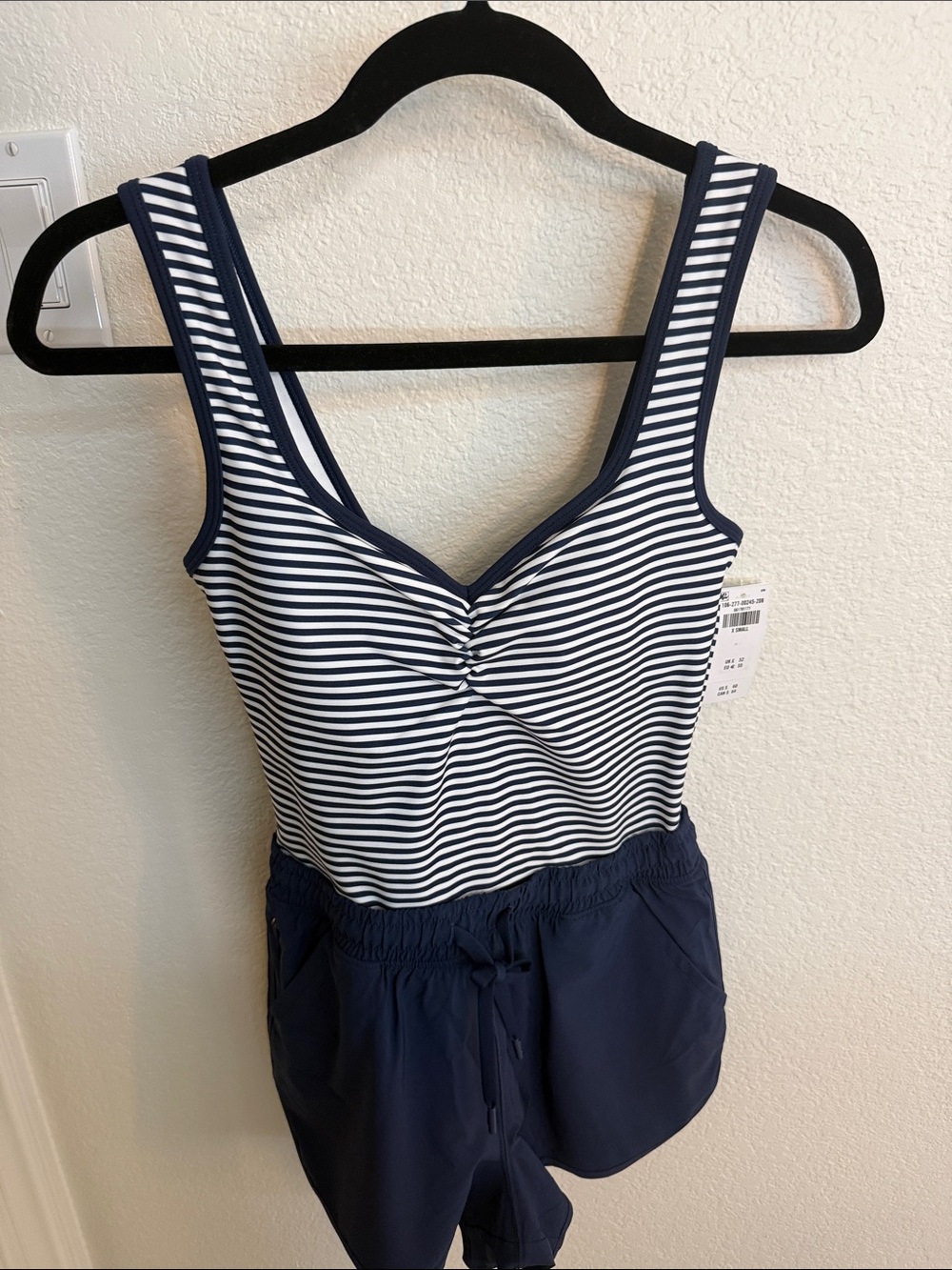 Abercrombie Navy & White Striped One-Piece Romper